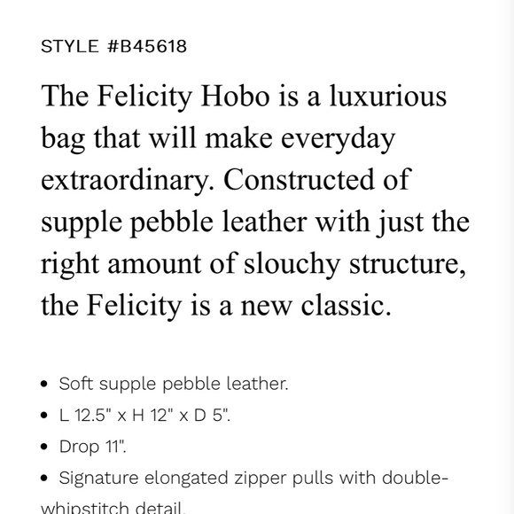 Cole Haan Felicity Hobo Handbag – Classic, Soft Leather Shoulder Bag Black - Picture 11 of 11